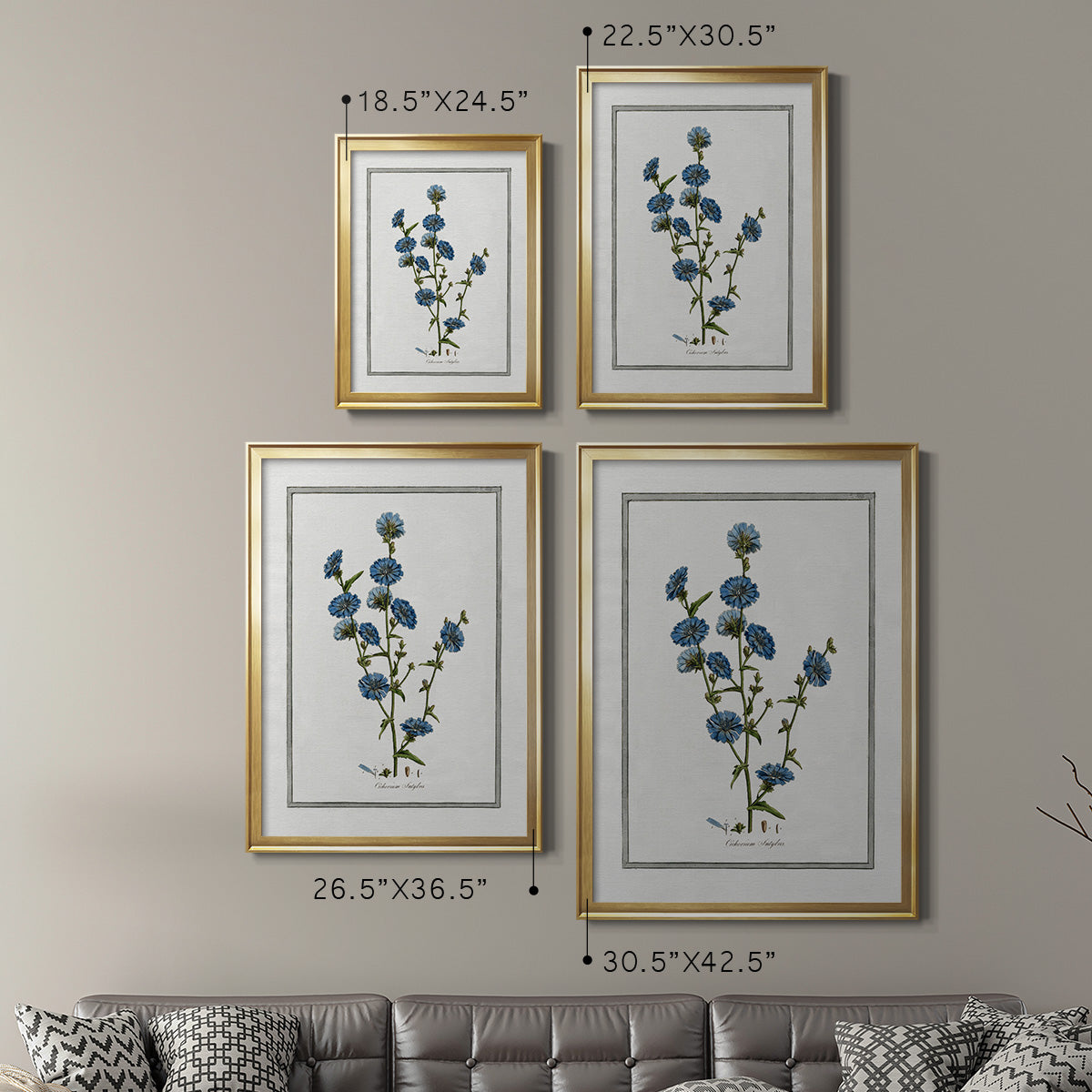 Soft Botanical I - Modern Framed Canvas Print