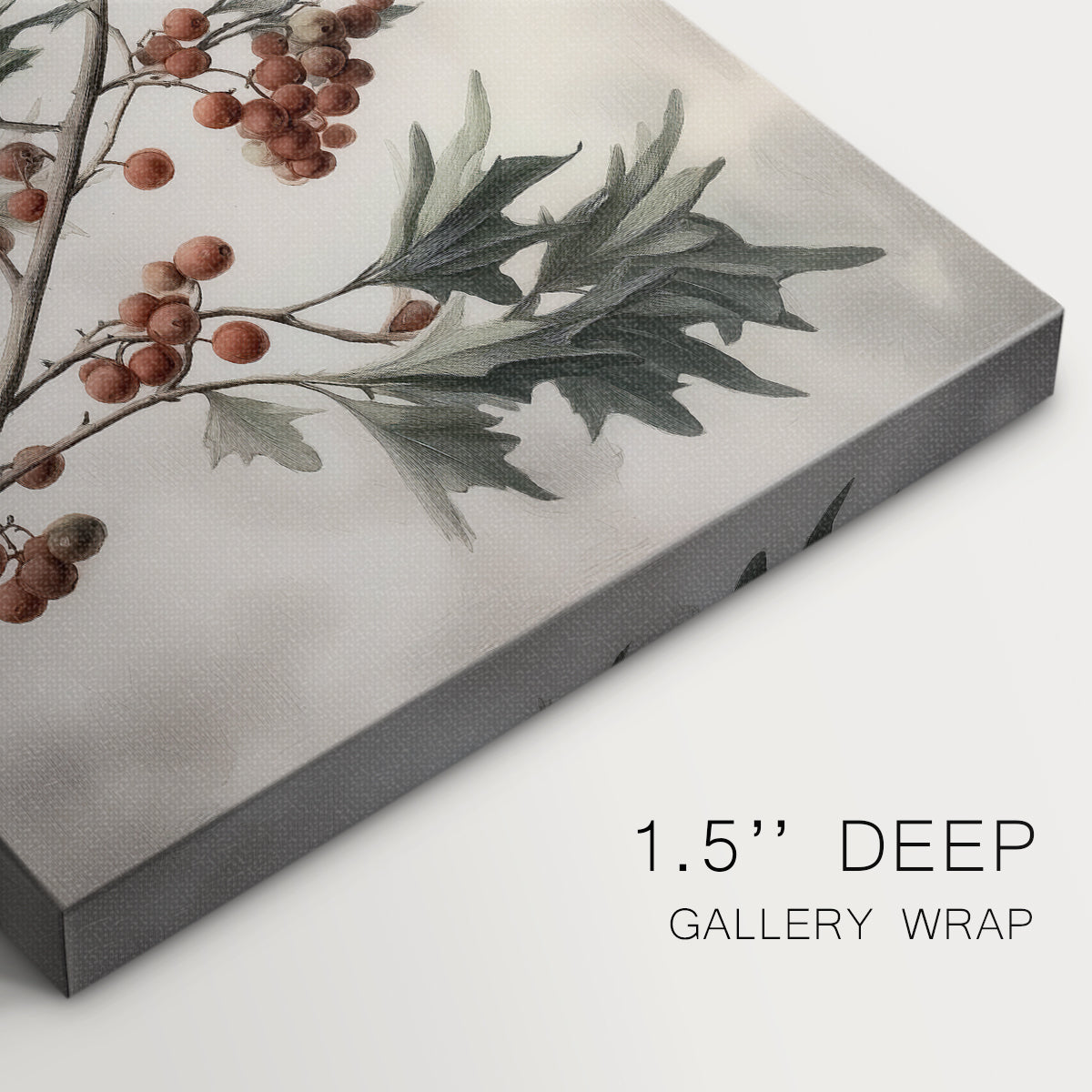 Tinsel-Gold Whisper of Mistletoe - Canvas Art Print