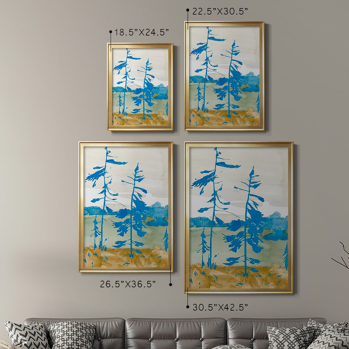 Cerulean Spruce I - Modern Framed Canvas Print