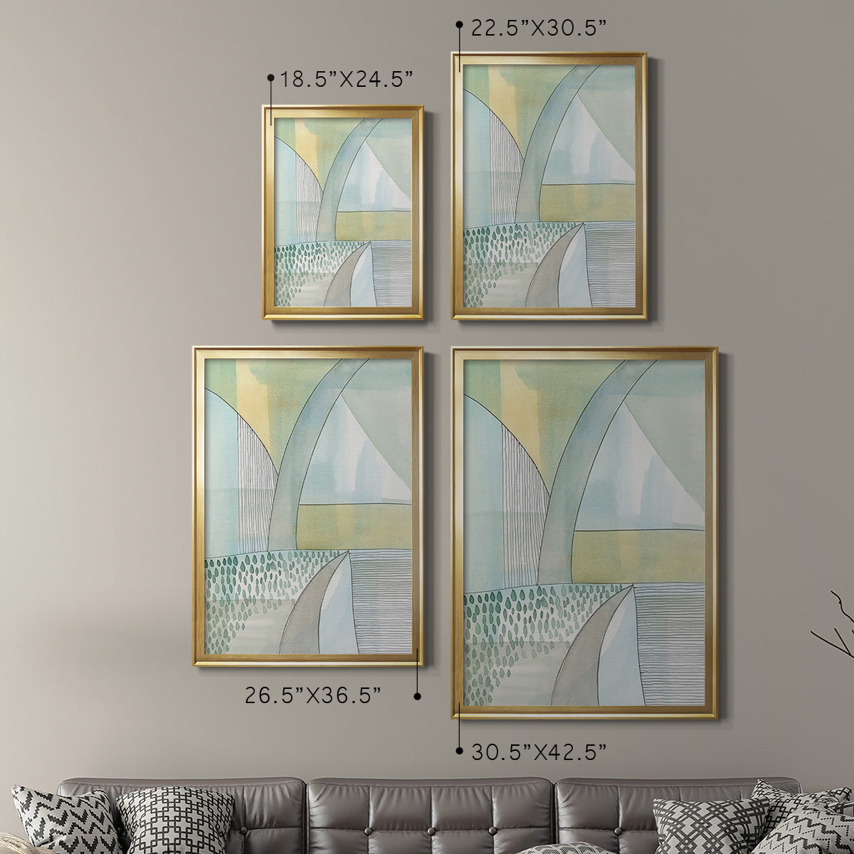 Mint Reflection II - Modern Framed Canvas Print