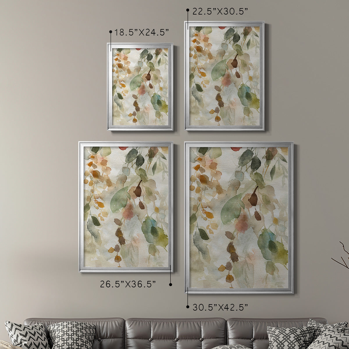 Cascading Nature I - Modern Framed Canvas Print