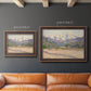 Impressionist valley landscape in southern France by Claude Monet in an ornate bronzed mahogany wood frame shown in multiple size options.
