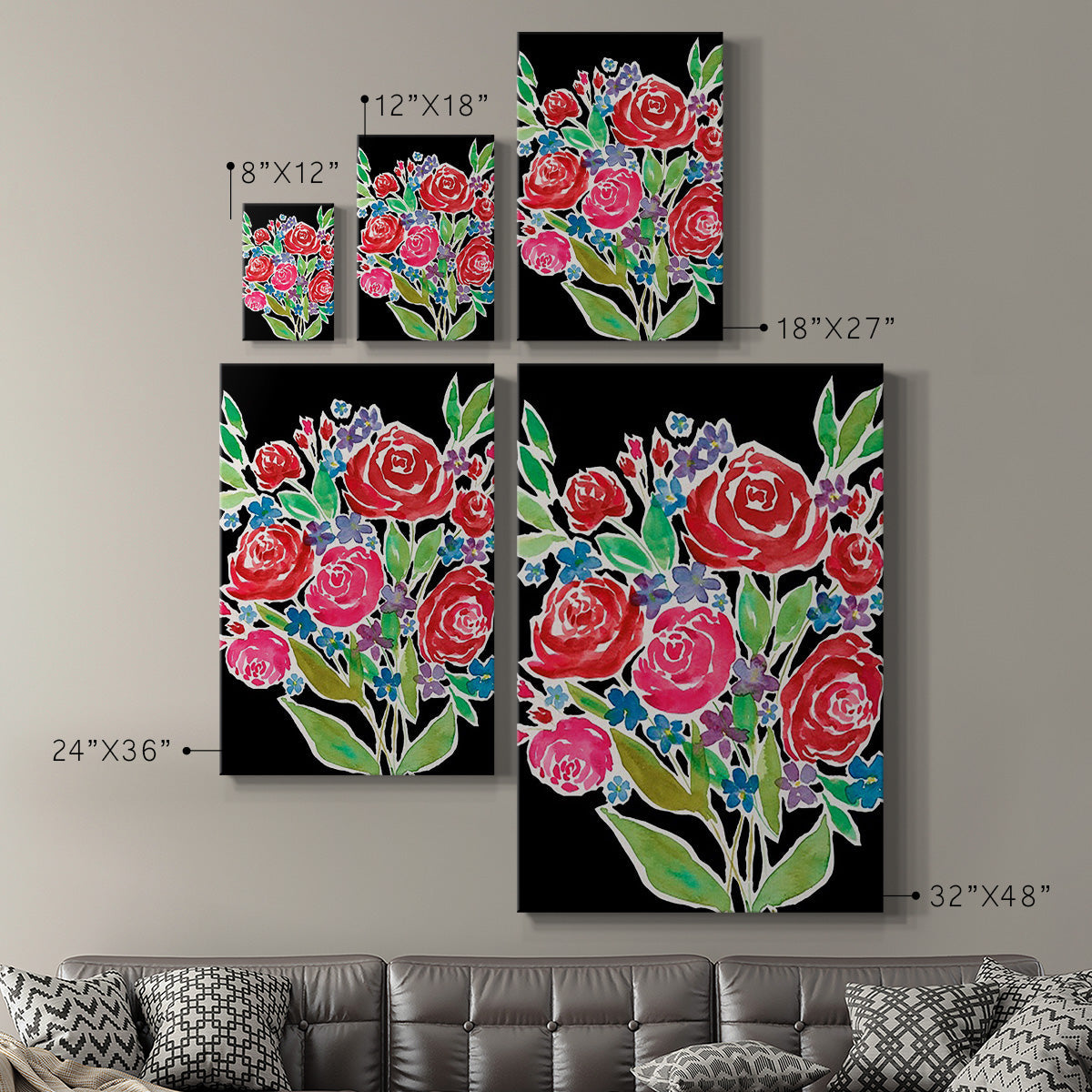 Floral Choir Bouquet - Canvas Art Print