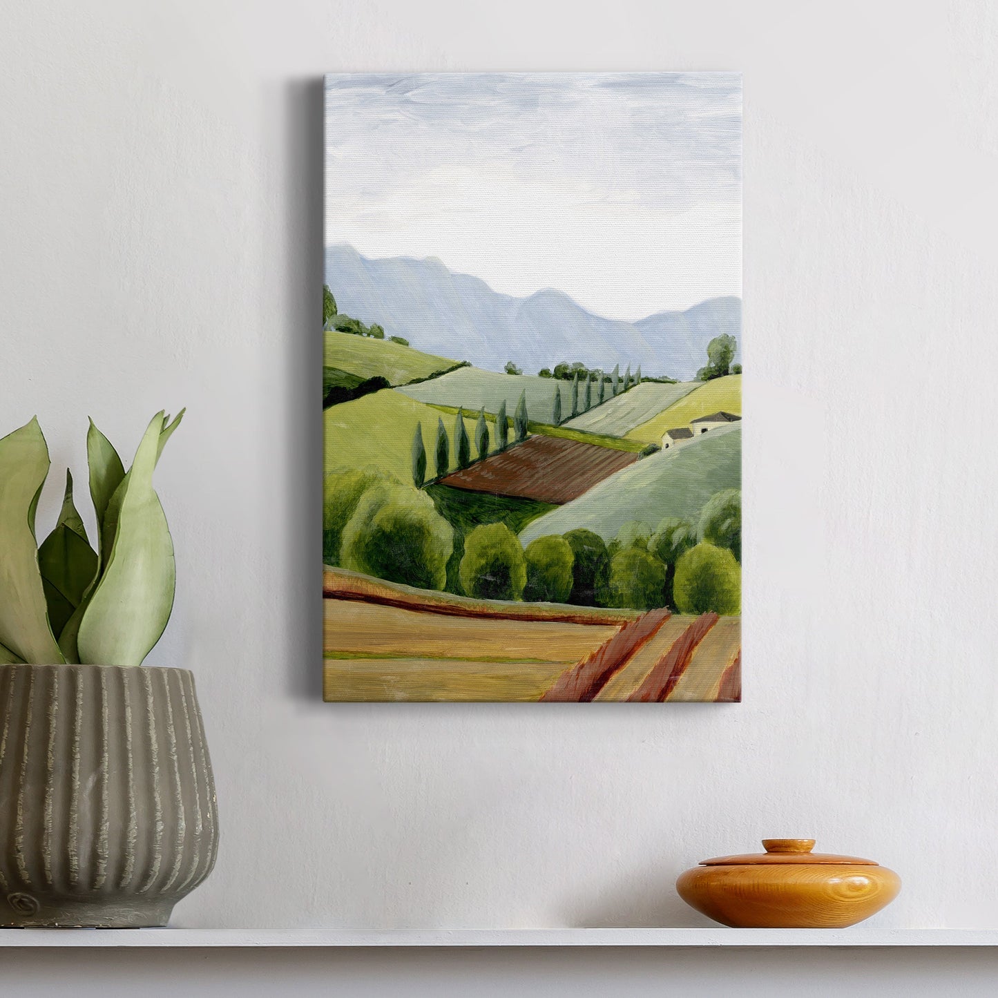 Tuscan Valley Sketch II Premium Gallery Wrapped Canvas - Ready to Hang