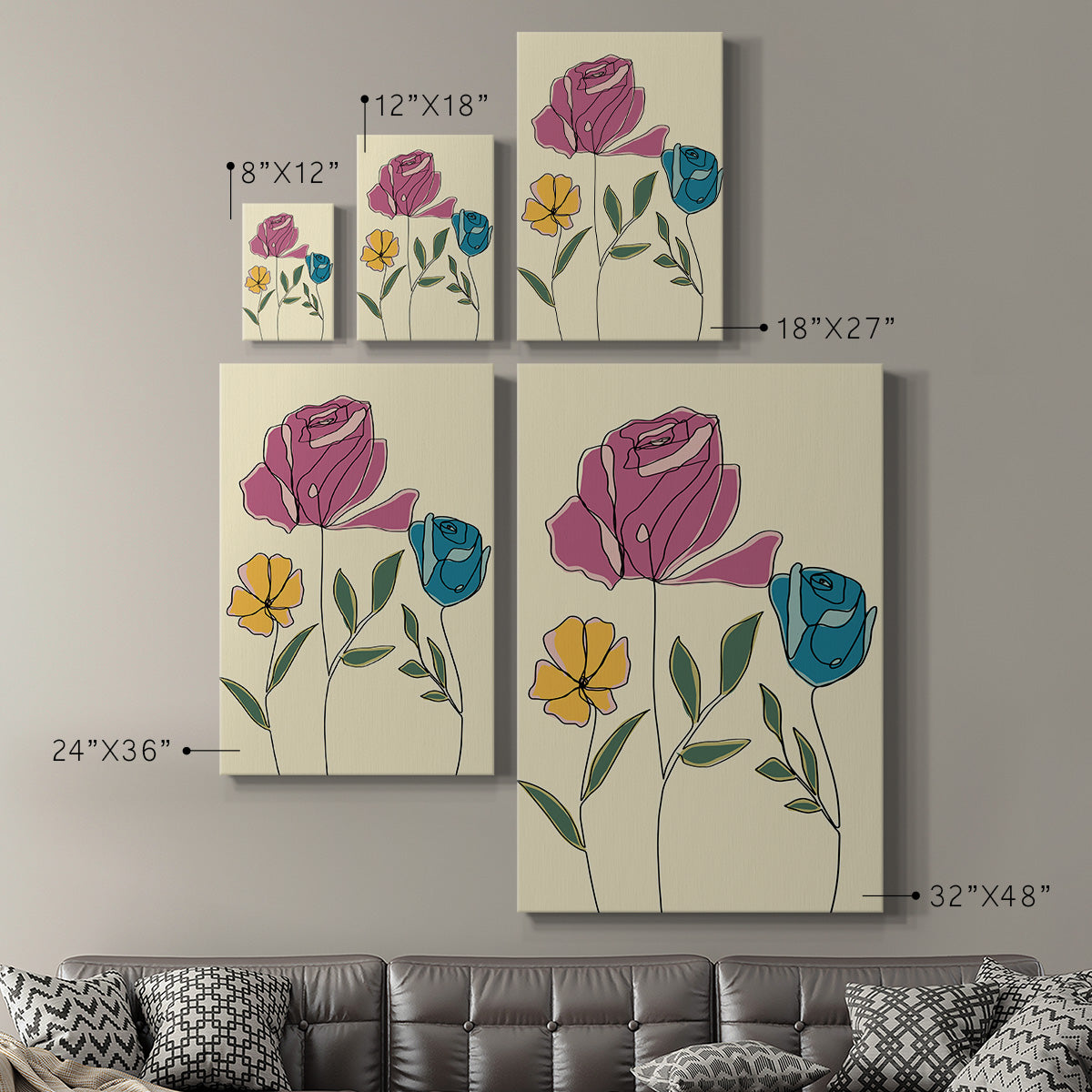 Colored Floral II - Canvas Art Print