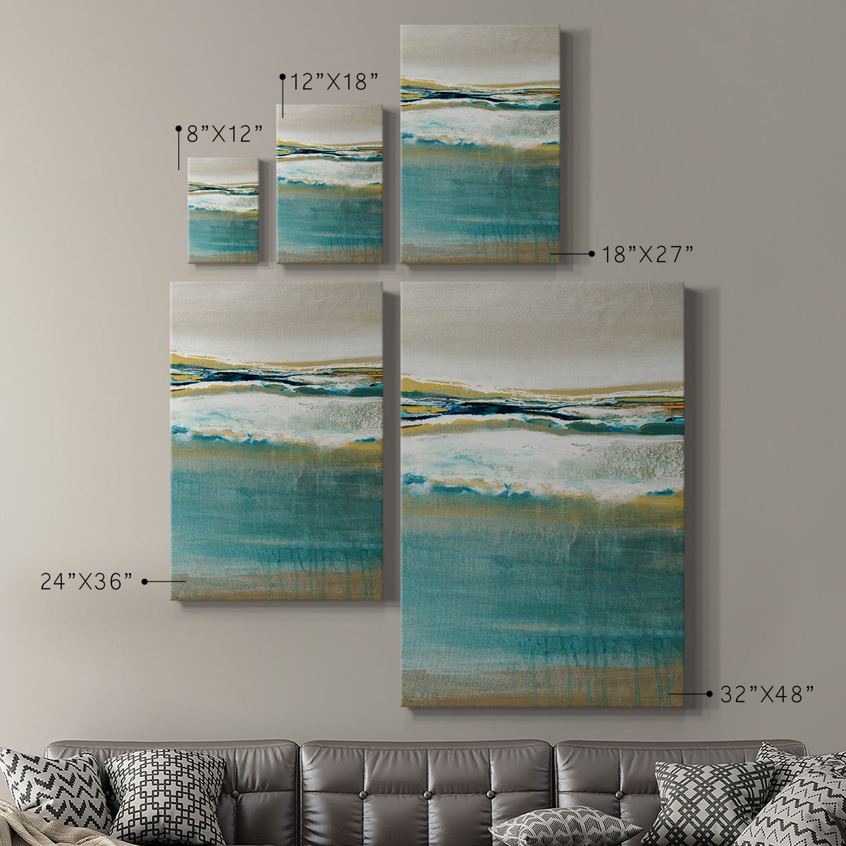 Aqua Quartz V2 Premium Gallery Wrapped Canvas - Ready to Hang