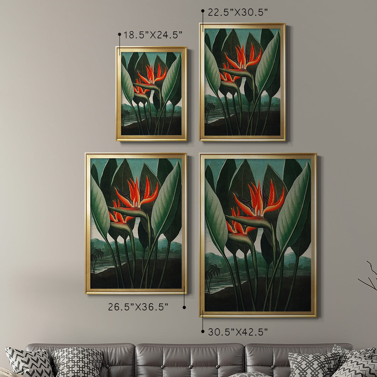 Temple of Flora IV - Modern Framed Canvas Print