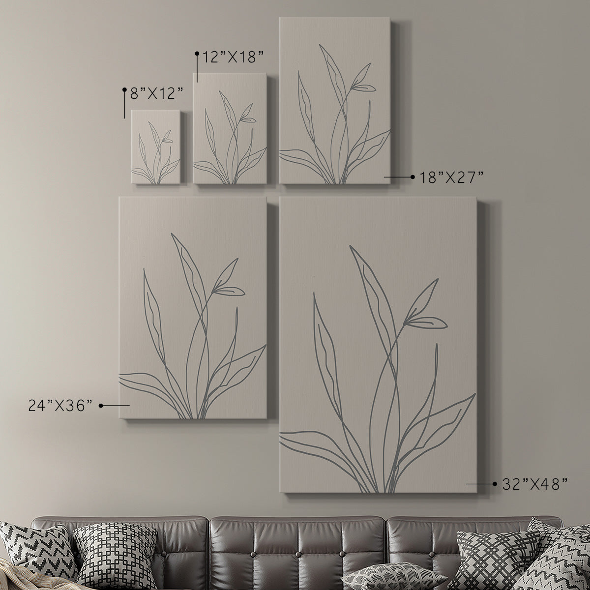 Neutral Lines II Premium Gallery Wrapped Canvas - Ready to Hang