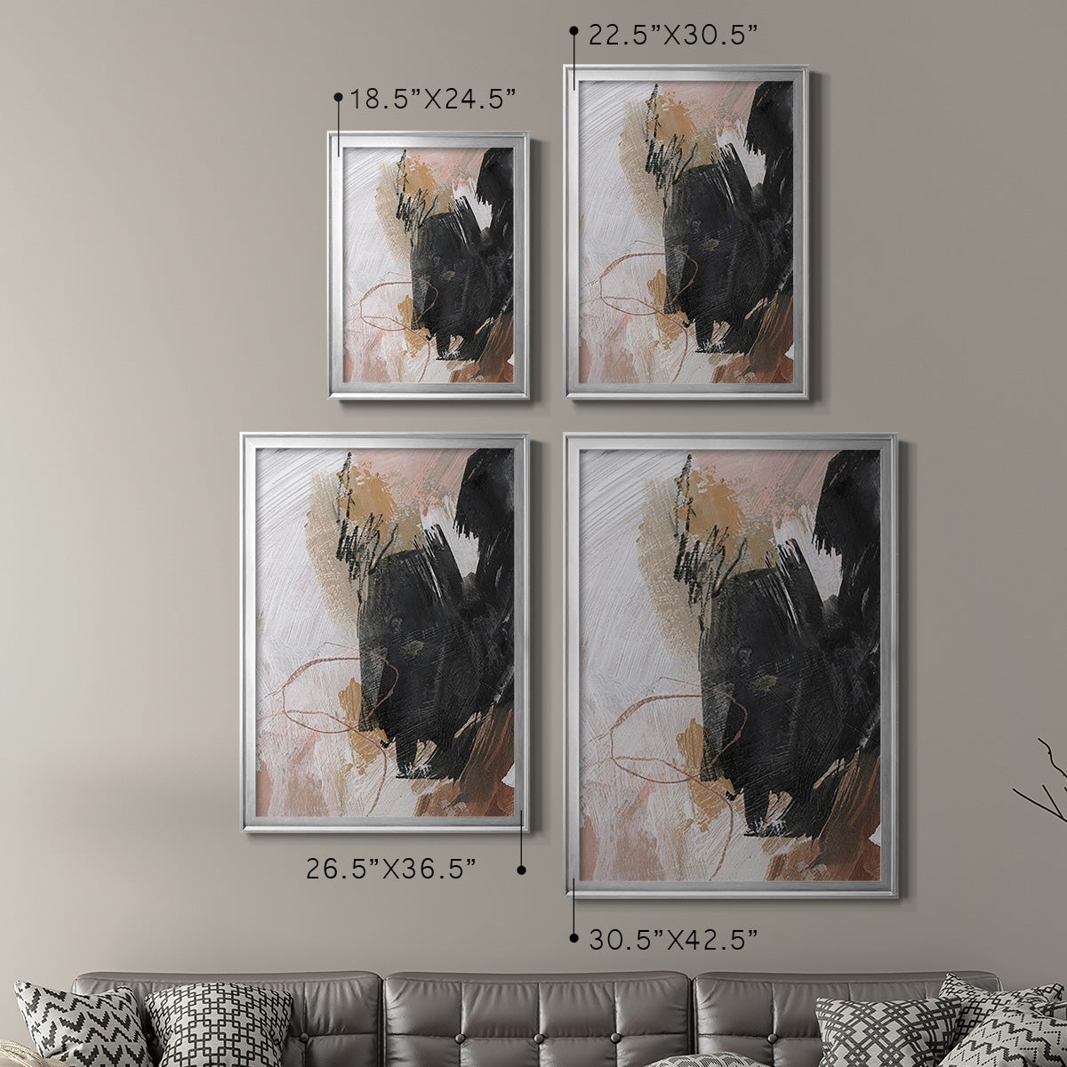 Unbleached Neutrals III - Modern Framed Canvas Print