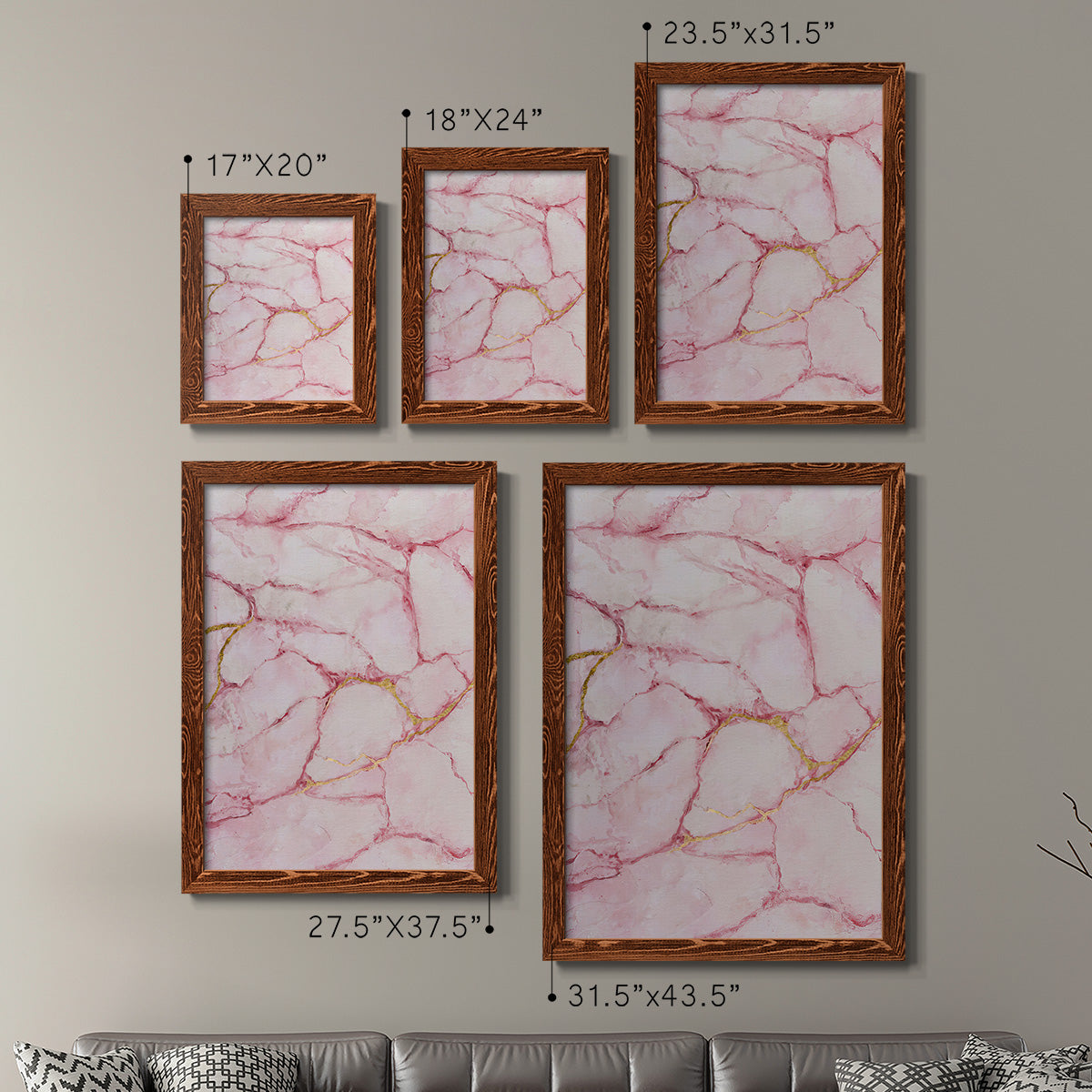 Rose Marble I - Premium Framed Canvas 2 Piece Set - Ready to Hang