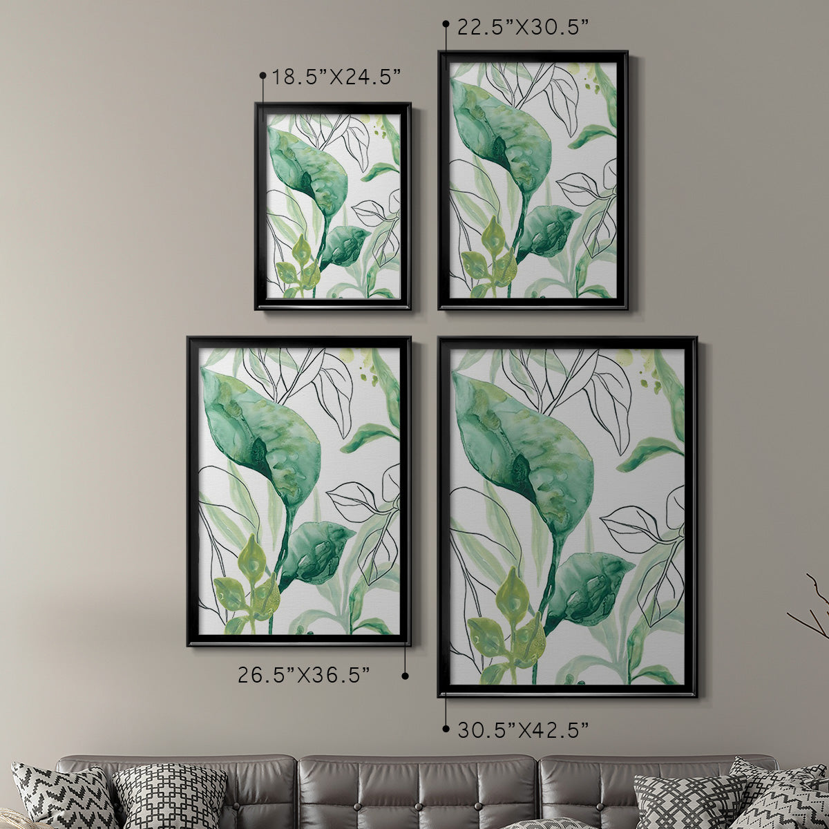 Tropical Palm Chorus I - Modern Framed Canvas Print