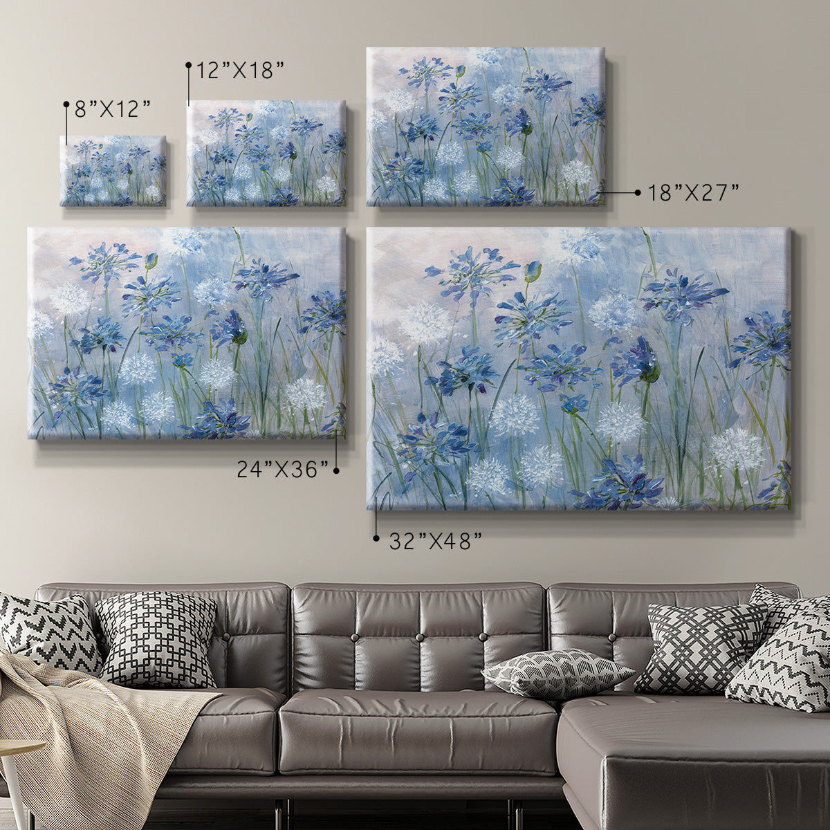 Dandelion and Agapanthus Premium Gallery Wrapped Canvas - Ready to Hang