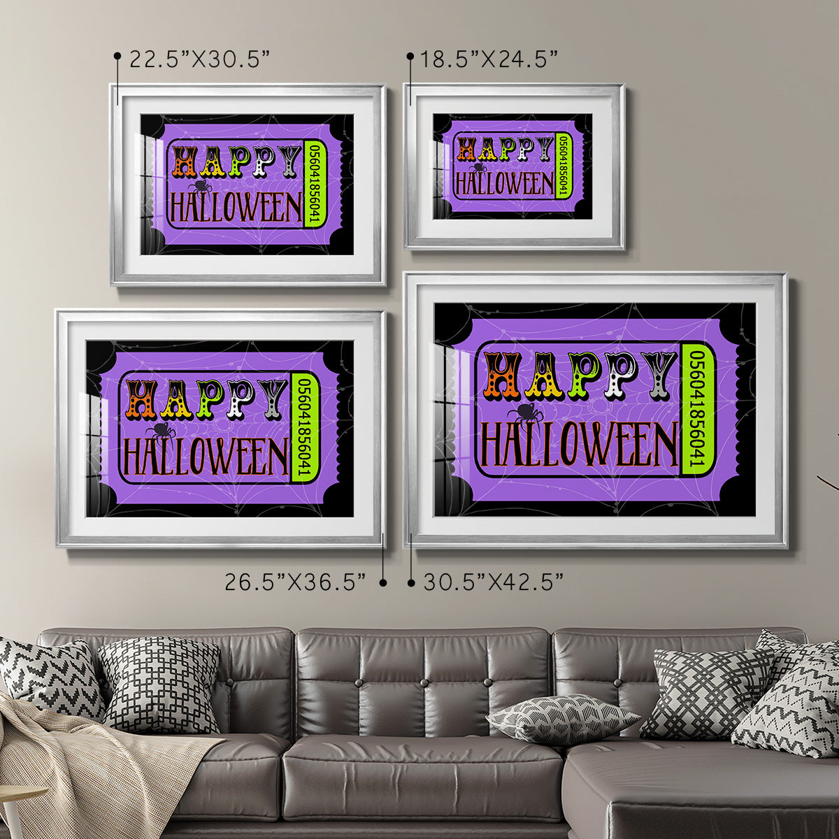 Happy Halloween Ticket - Modern Framed Art Print