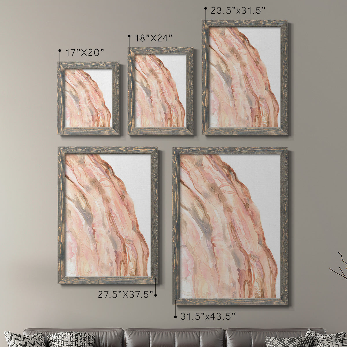 Rose Quartz I - Premium Framed Canvas 2 Piece Set - Ready to Hang