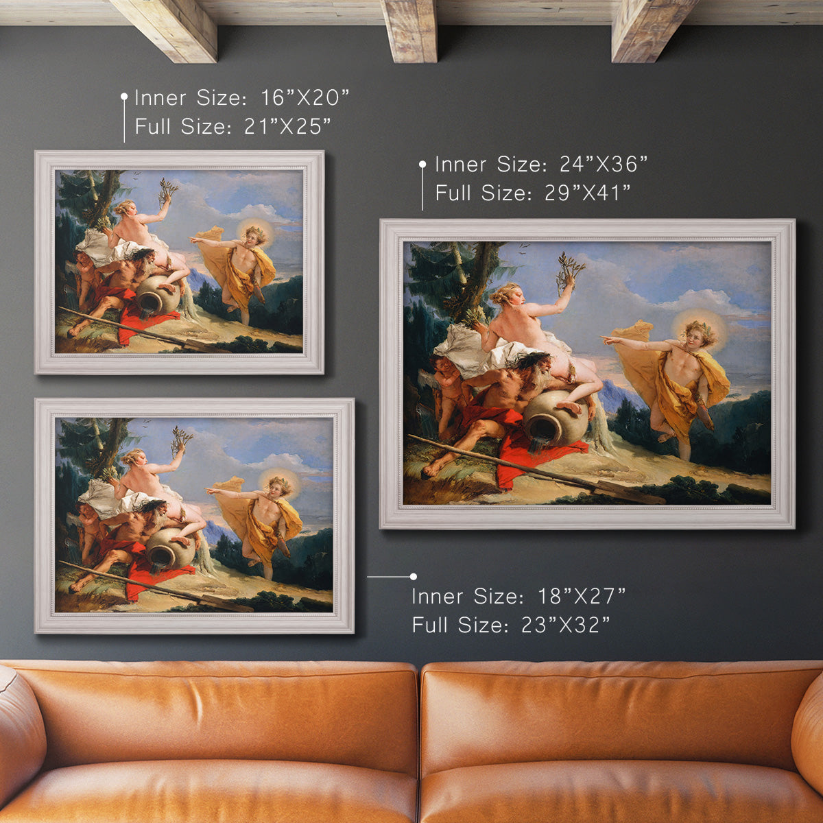 Apollo Pursuing Daphne - Ornate Framed Canvas Print