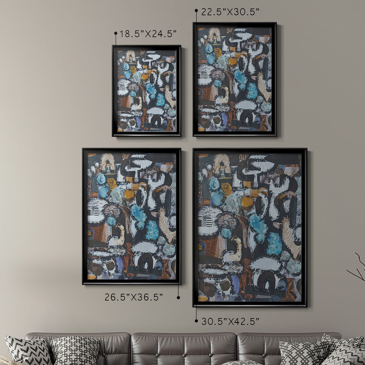 California Beach Blue Glass - Modern Framed Canvas Print