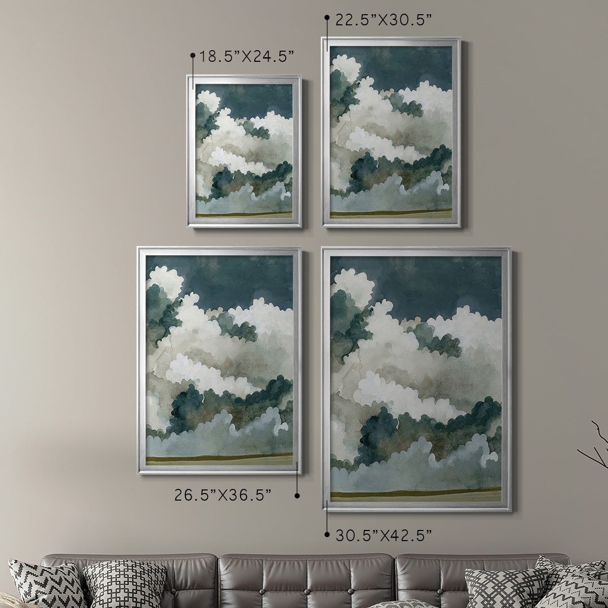 Vast Neutral Sky - Modern Framed Canvas Print