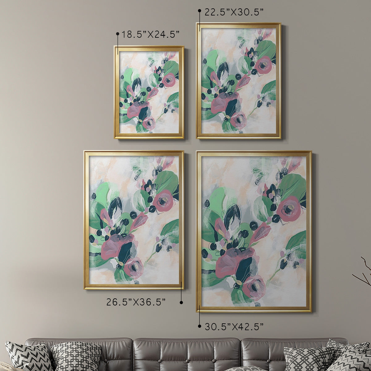 Tropical Branch Fresco II - Modern Framed Canvas Print