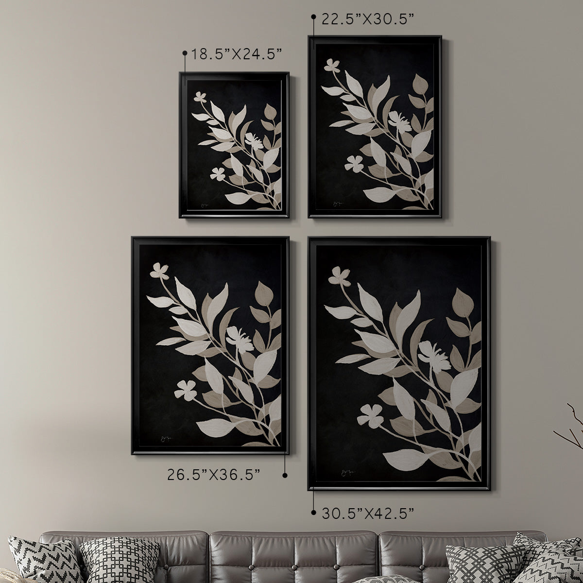 Midnight Silhouette II - Modern Framed Canvas Print