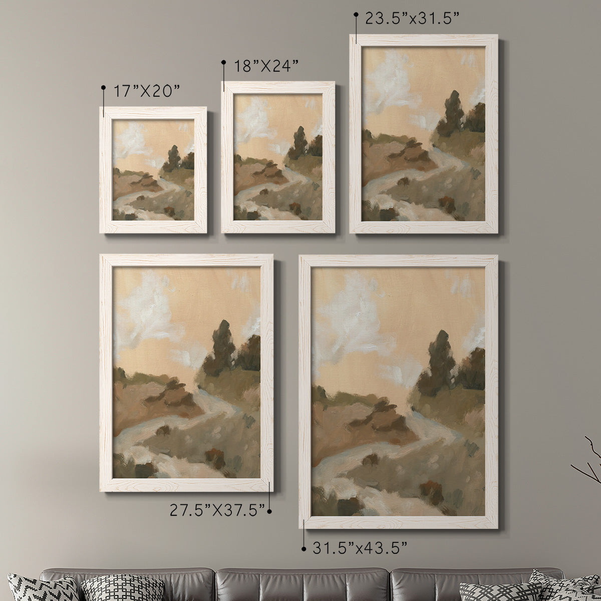 Hillside Walking Path I - Premium Framed Canvas 2 Piece Set - Ready to Hang