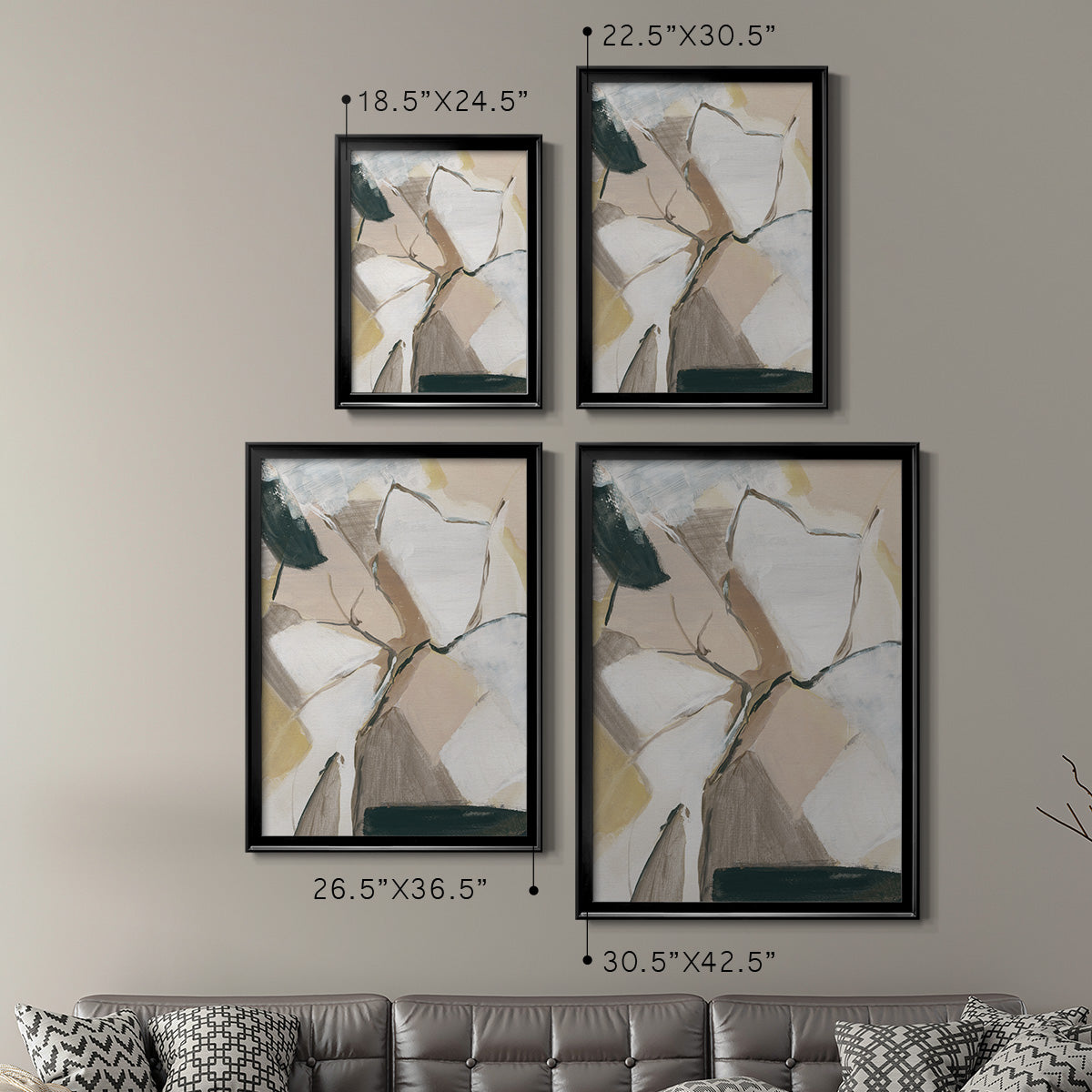 Marble Lines I - Modern Framed Canvas Print