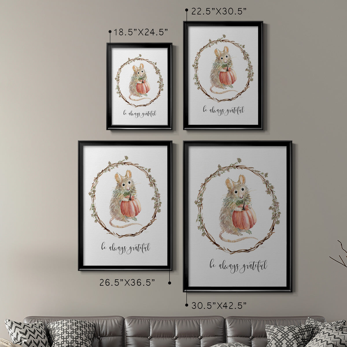 Harvest Home Mouse - Modern Framed Canvas Print