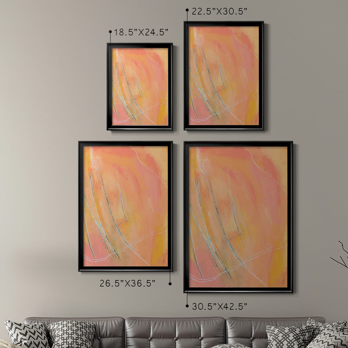 Peach Bliss I - Modern Framed Canvas Print