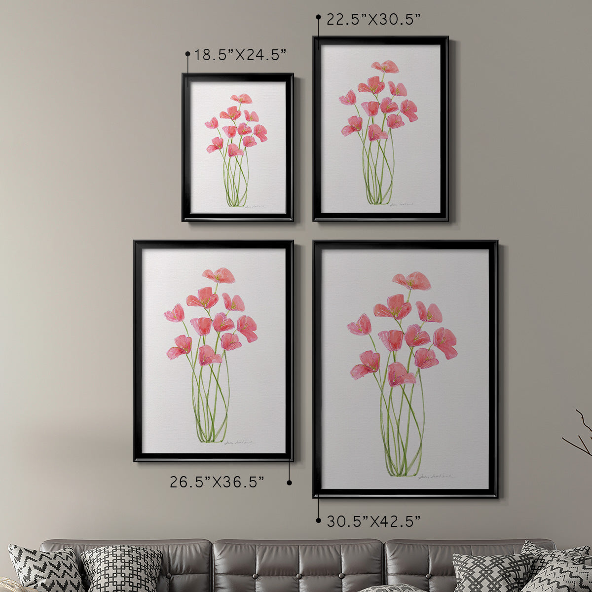 Intertwined Bouquet I - Modern Framed Canvas Print