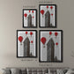 Flat Iron Building and Red Hot Air Balloons - Modern Framed Canvas Print