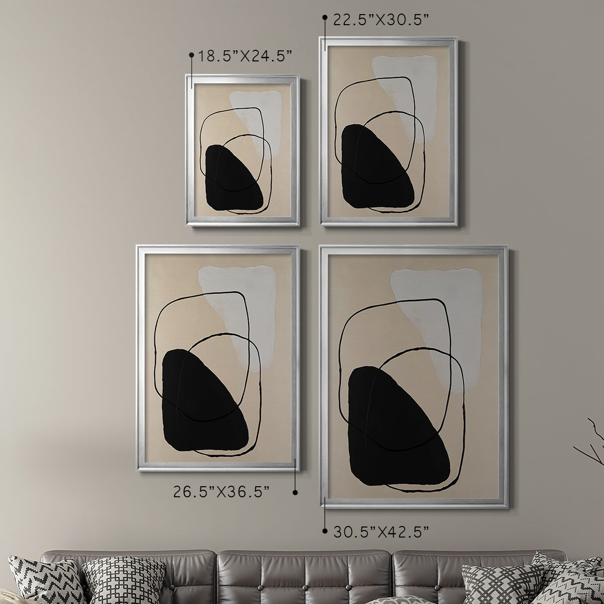 Avant Mod II - Modern Framed Canvas Print