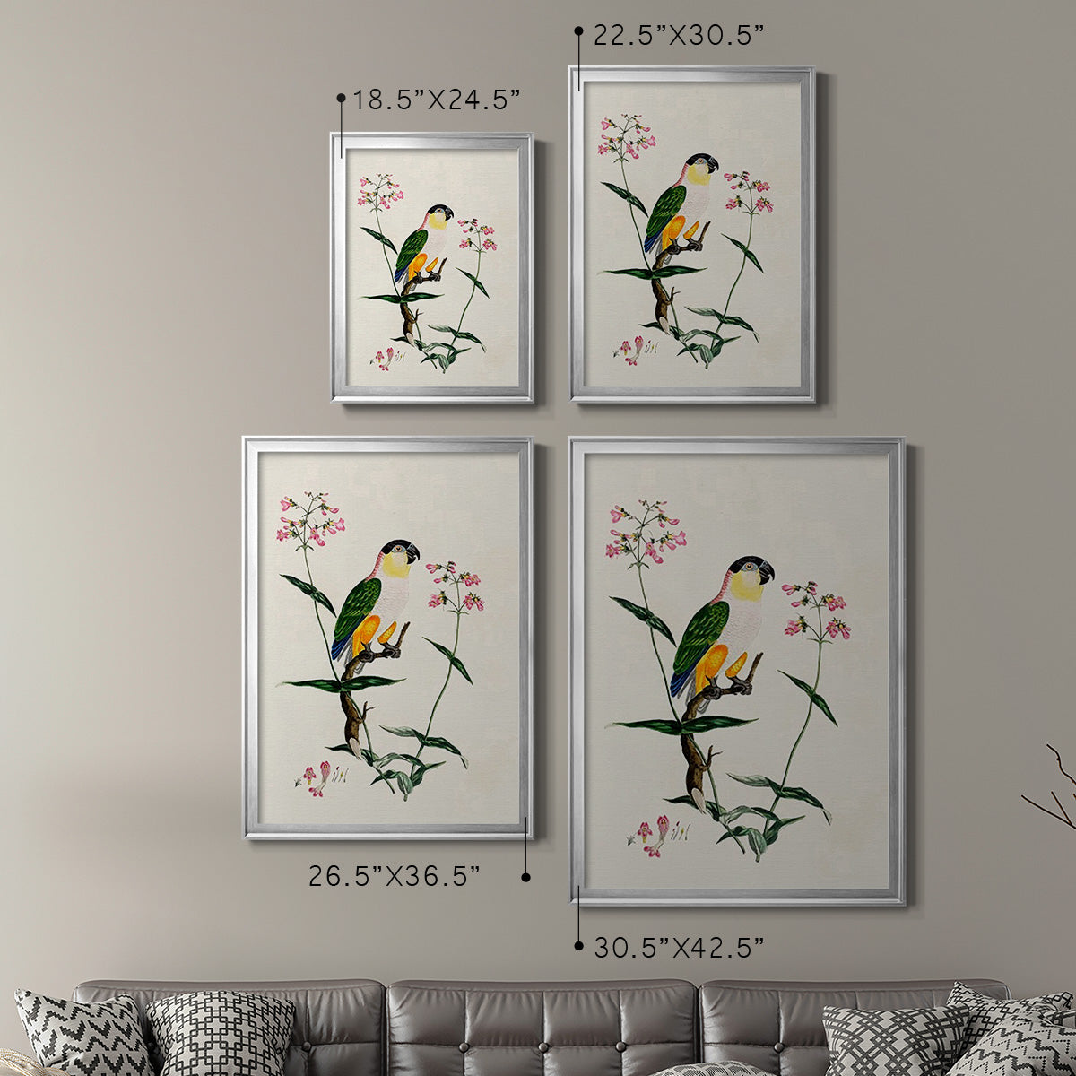 Bird in Habitat IV - Modern Framed Canvas Print