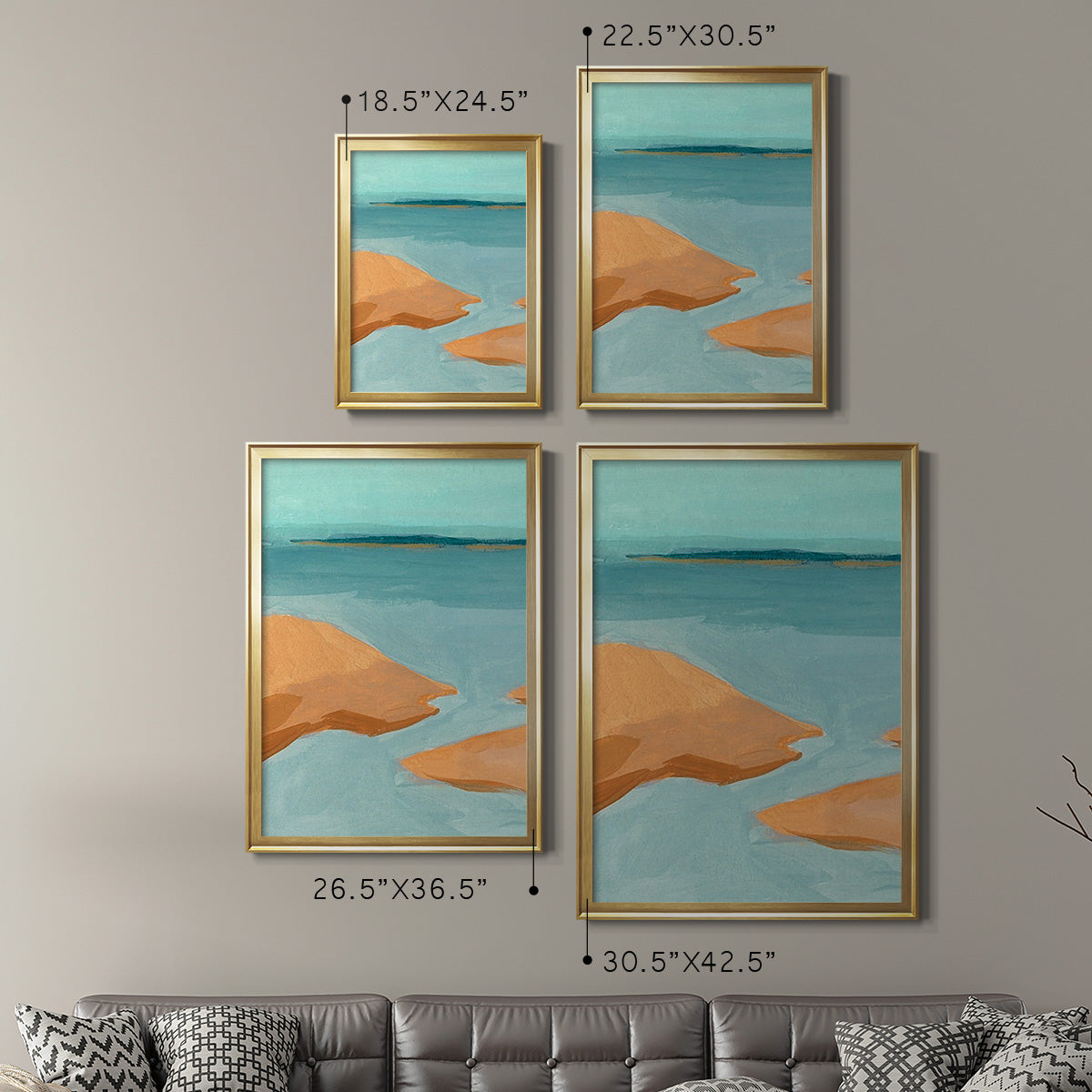 Out on the Sandbar IV - Modern Framed Canvas Print