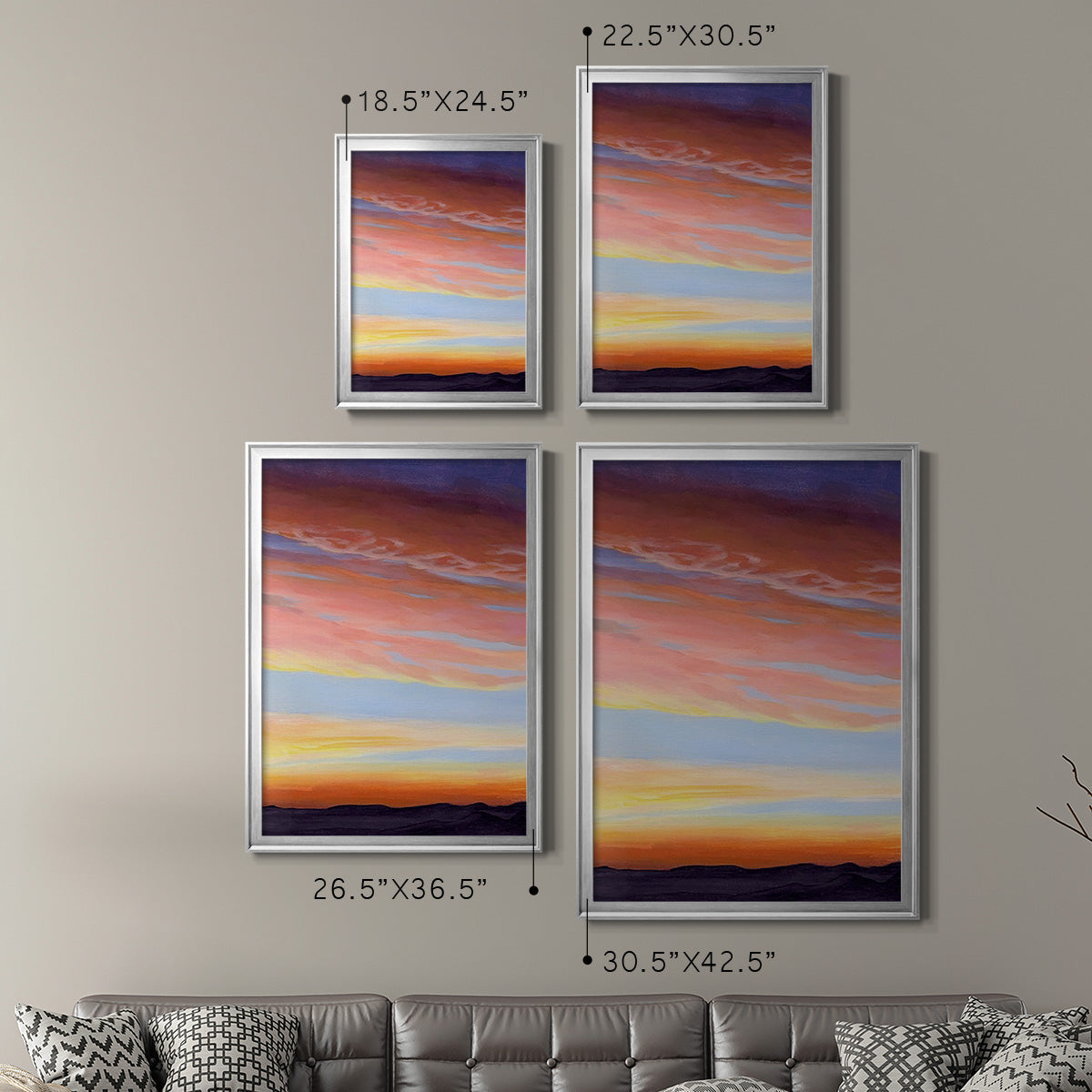 Ignited Dusk II - Modern Framed Canvas Print