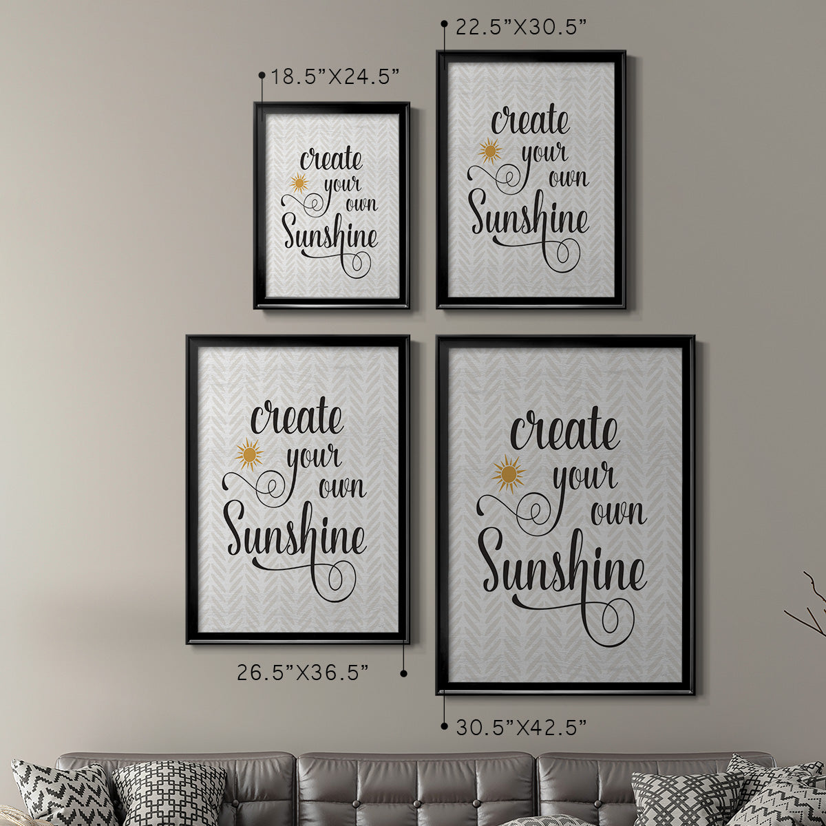 Create Your Own Sunshine - Modern Framed Canvas Print