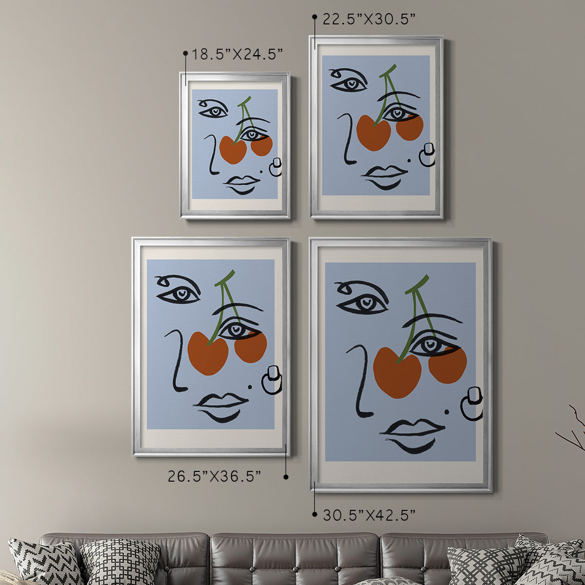Cherry Baby II - Modern Framed Canvas Print