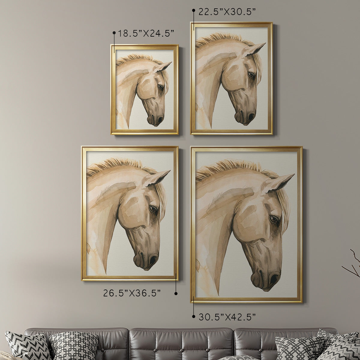 Golden Palomino I - Modern Framed Canvas Print