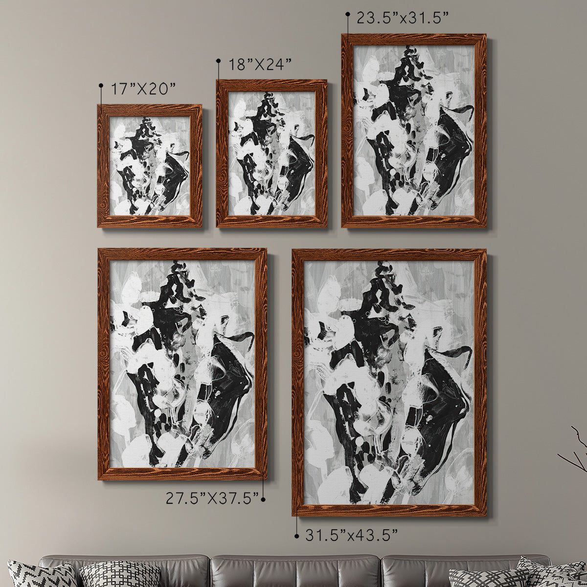 Ocean Inkblot I - Premium Framed Canvas 2 Piece Set - Ready to Hang