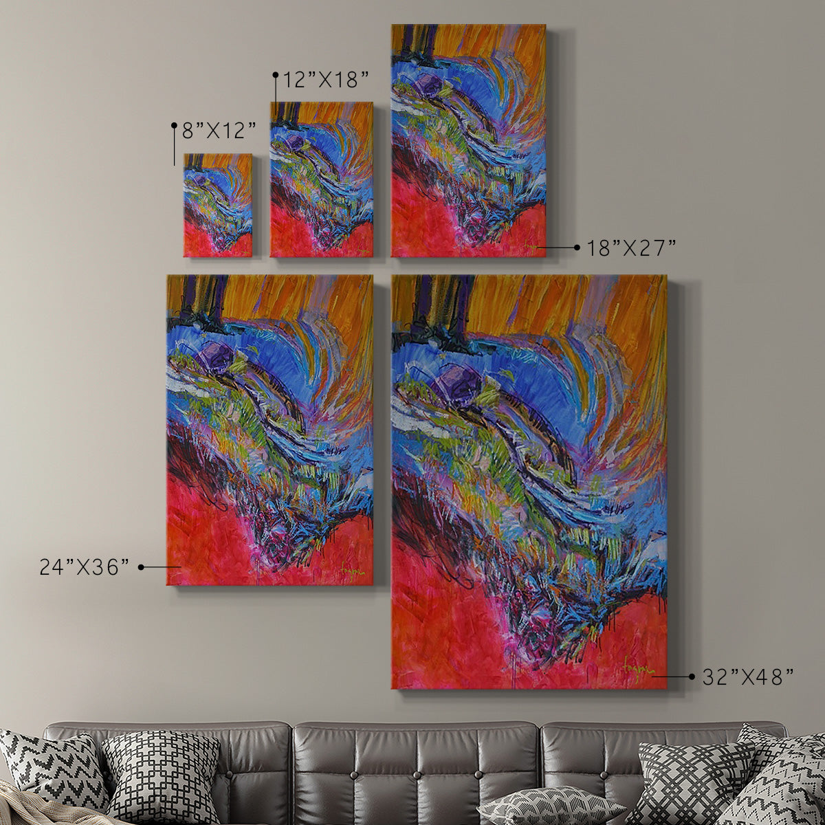 Vibrant Flow II Premium Gallery Wrapped Canvas - Ready to Hang