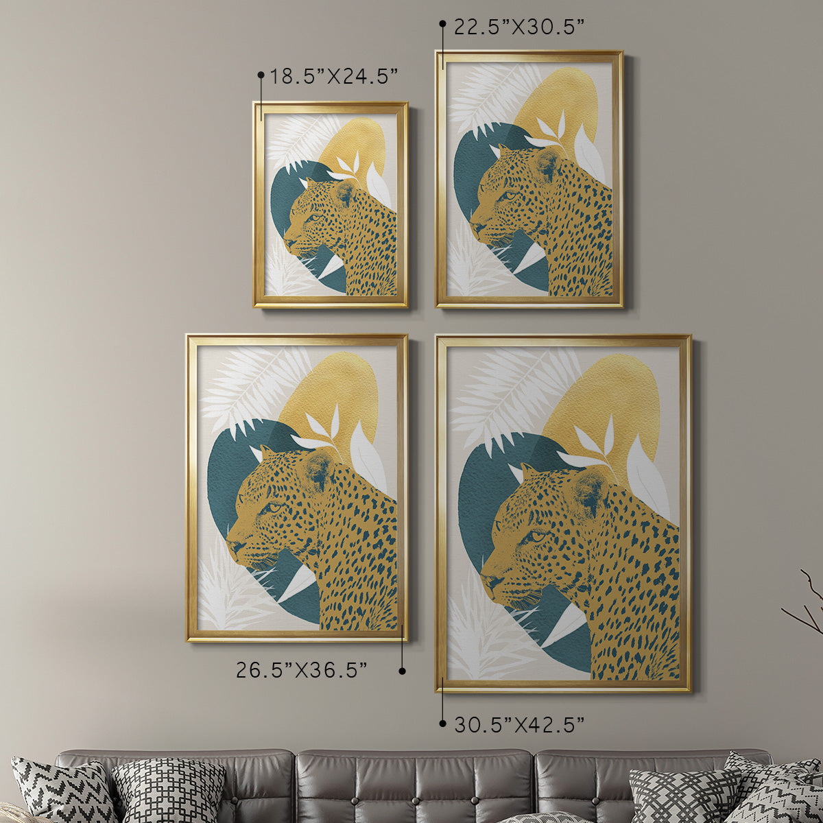 Jungle Cat II - Modern Framed Canvas Print