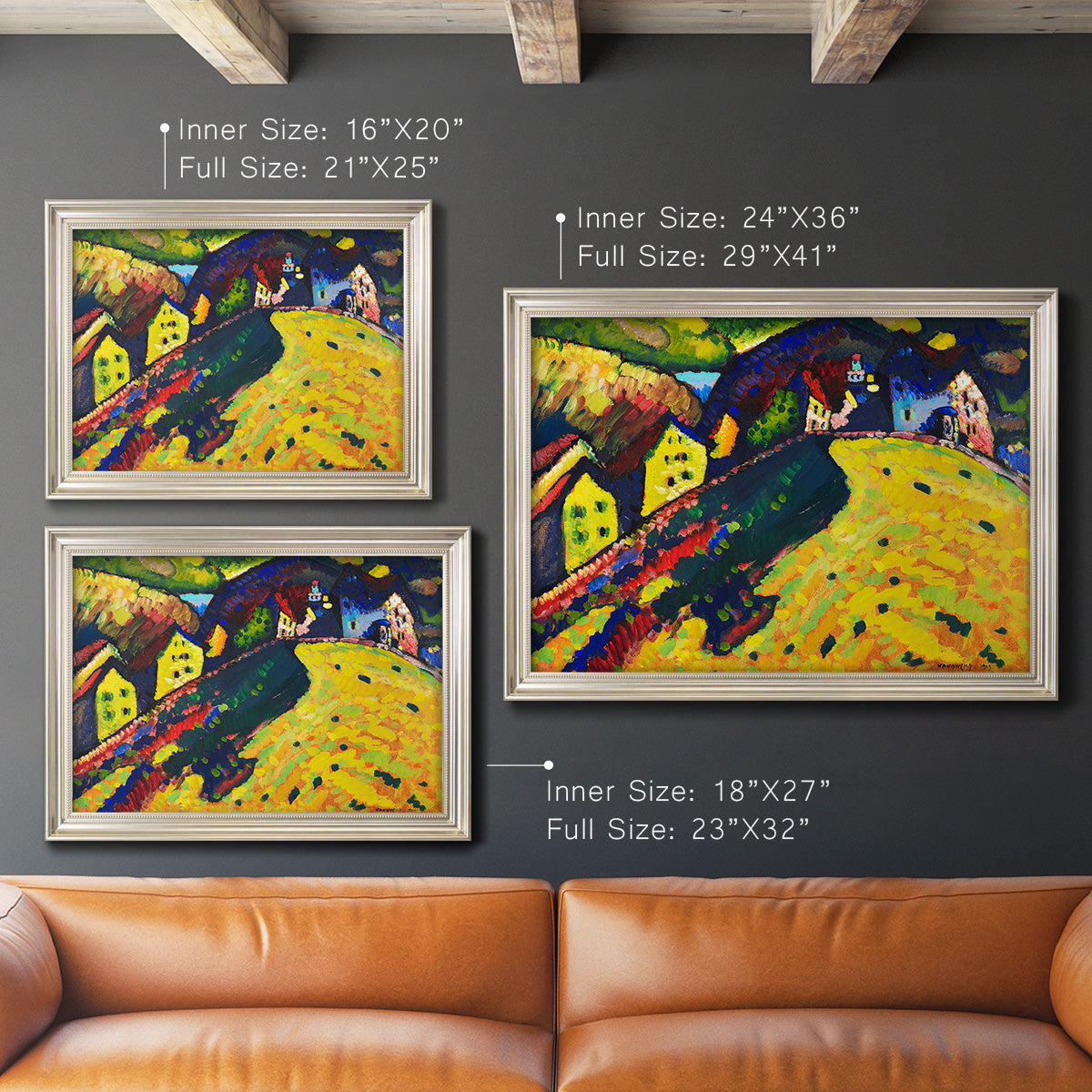Houses at Murnau - Ornate Framed Canvas Print
