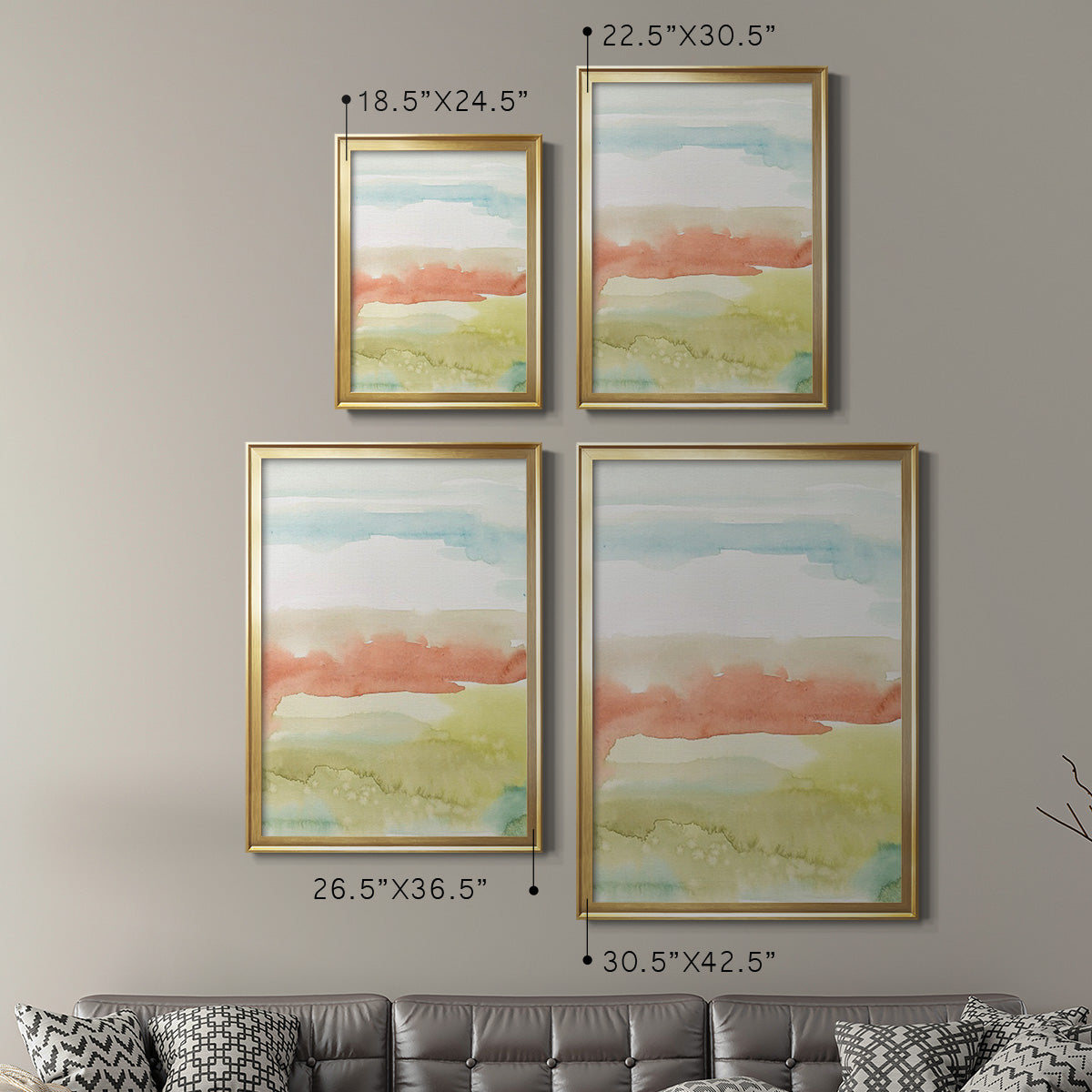 Blushing Sunrise II - Modern Framed Canvas Print