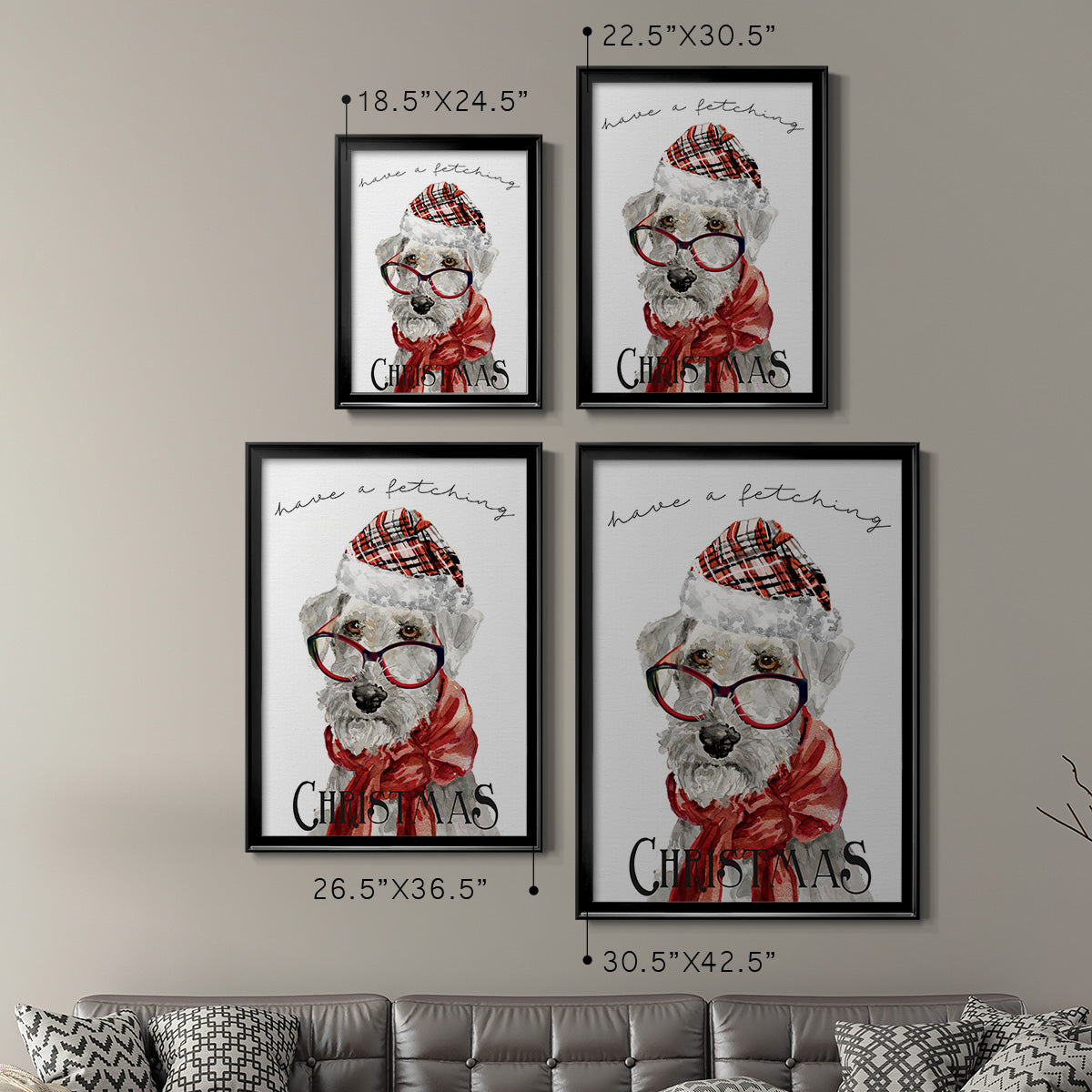 Have a Fetching Christmas - Modern Framed Canvas Print