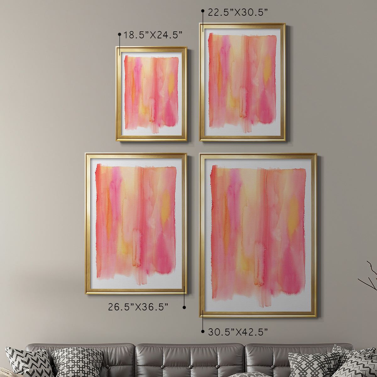 Summer Sherbet Wash II - Modern Framed Canvas Print