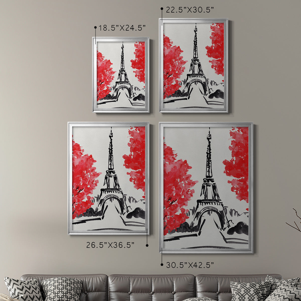 Day in Paris I - Modern Framed Canvas Print