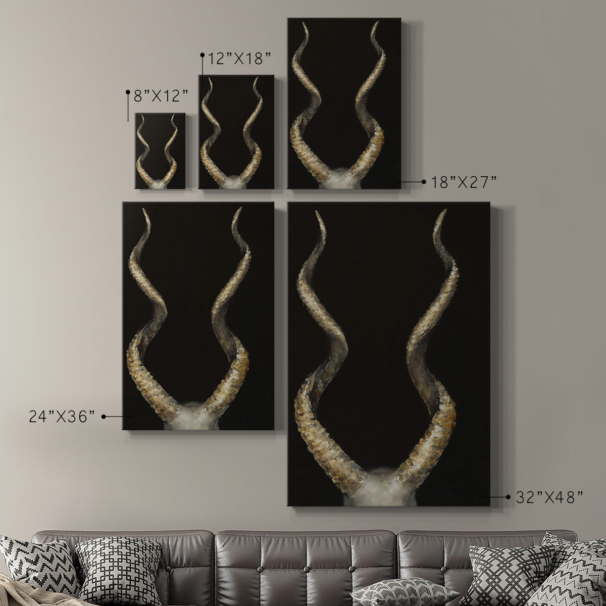 Spiral Antelope Horns Premium Gallery Wrapped Canvas - Ready to Hang