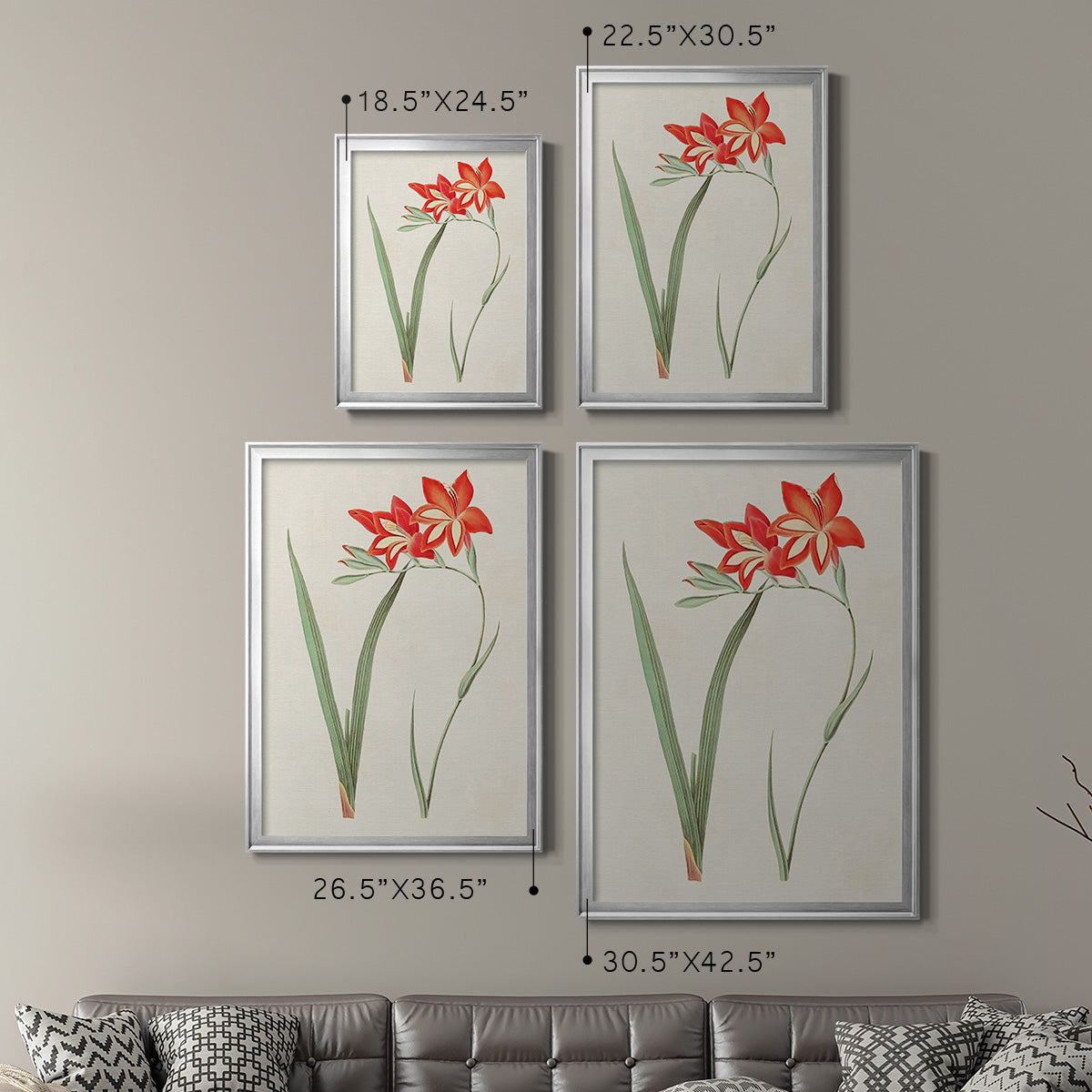 Flowers of the Seasons IV - Modern Framed Canvas Print