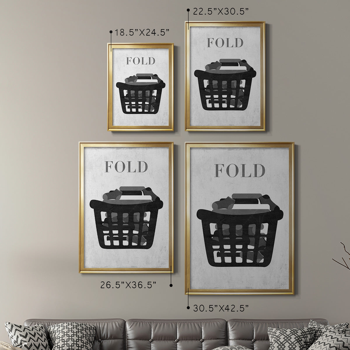Fold - Modern Framed Canvas Print
