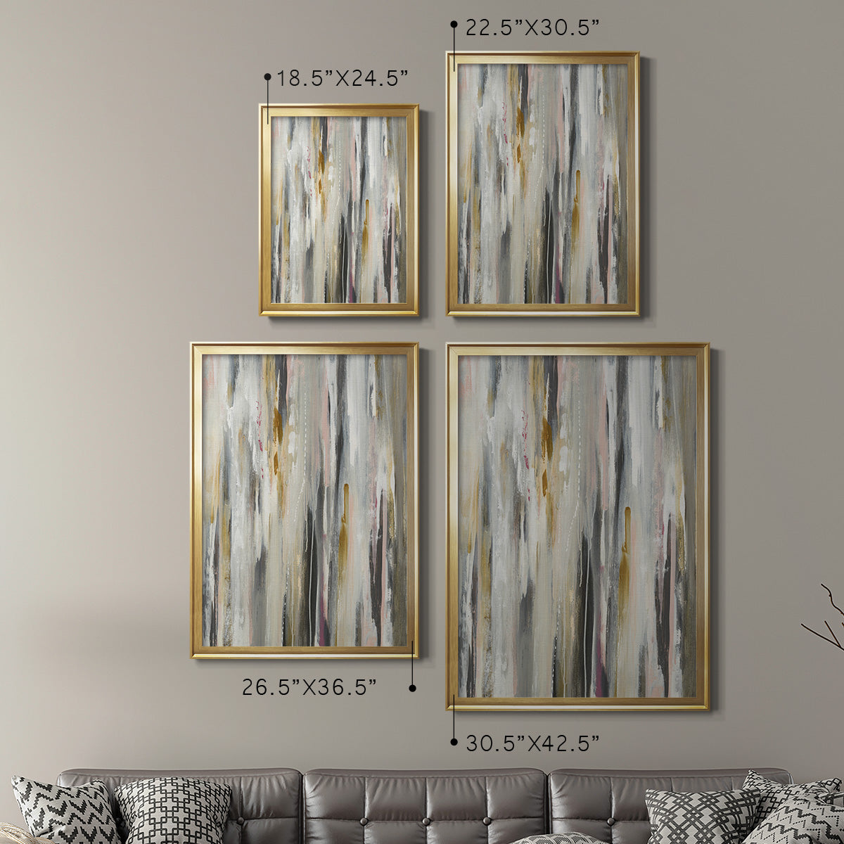 Color Ripple - Modern Framed Canvas Print