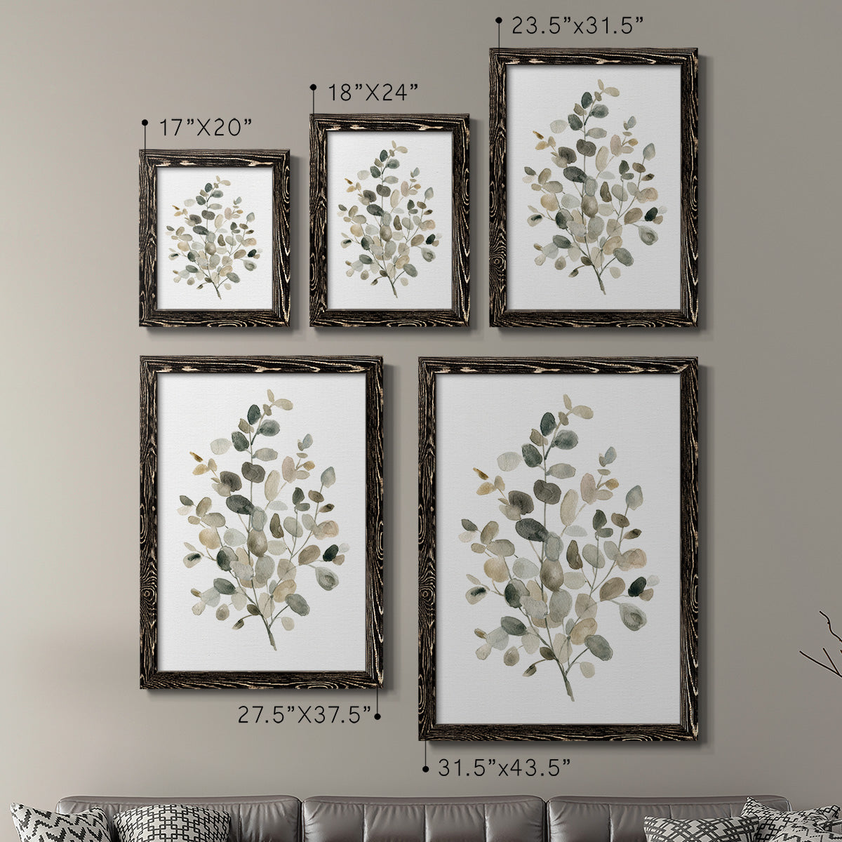 Neutral Eucalyptus I - Premium Framed Canvas 2 Piece Set - Ready to Hang