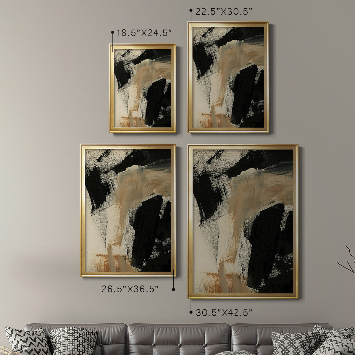 Baked Paintstrokes IV - Modern Framed Canvas Print